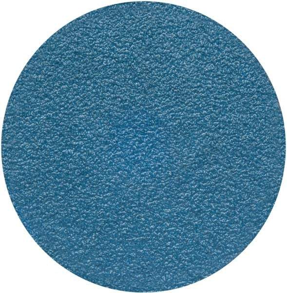 Merit Abrasives - 3" Disc Diam, 50 Grit, Zirconia Alumina Quick Change Disc - Type S Attaching System, Coated, Blue, Coarse Grade, 20,000 RPM - Eagle Tool & Supply