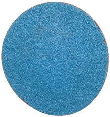 Merit Abrasives - 2" Disc Diam, 80 Grit, Zirconia Alumina Quick Change Disc - Type R Attaching System, Coated, Blue, Medium Grade, 30,000 RPM - Eagle Tool & Supply