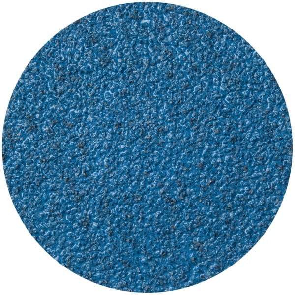 Merit Abrasives - 3" Disc Diam, 36 Grit, Zirconia Alumina Quick Change Disc - Type R Attaching System, Coated, Blue, Very Coarse Grade, 20,000 RPM - Eagle Tool & Supply