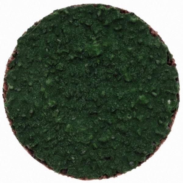 Merit Abrasives - 1" Disc Diam, 40 Grit, Zirconia Alumina Quick Change Disc - Type S Attaching System, Coated, Green, Coarse Grade, 40,000 RPM, R801 Series - Eagle Tool & Supply