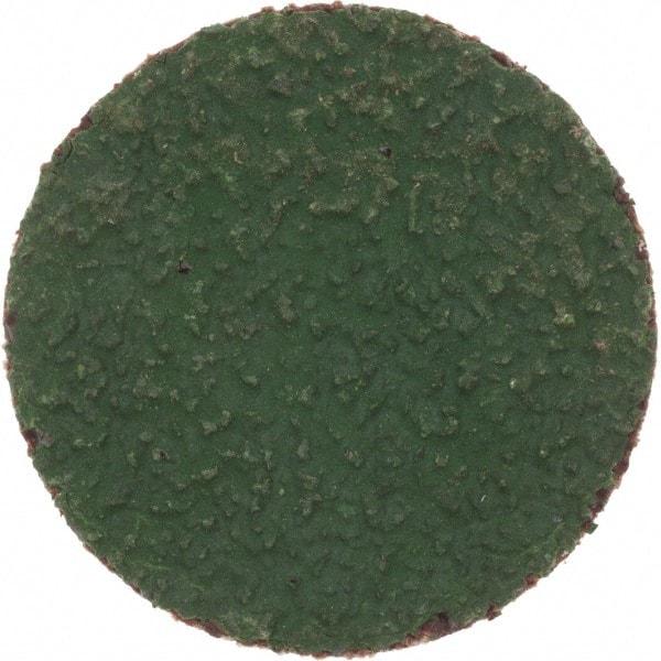 Merit Abrasives - 1" Disc Diam, 50 Grit, Zirconia Alumina Quick Change Disc - Type R Attaching System, Coated, Green, Coarse Grade, 40,000 RPM, R801 Series - Eagle Tool & Supply