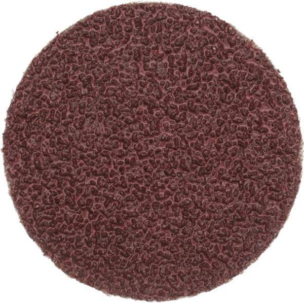 Merit Abrasives - 2" Diam, 36 Grit Aluminum Oxide Adhesive PSA Disc - Very Coarse, Black, Cloth Backing, Flexible - Eagle Tool & Supply