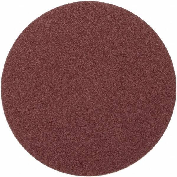 Merit Abrasives - 8" Diam, 40 Grit Aluminum Oxide Adhesive PSA Disc - Very Coarse, Black, Cloth Backing, Flexible - Eagle Tool & Supply