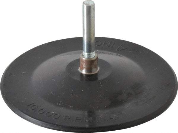 Merit Abrasives - 4" Diam Adhesive/PSA Disc Backing Pad - 1/4" Shank Diam, 6,000 RPM - Eagle Tool & Supply