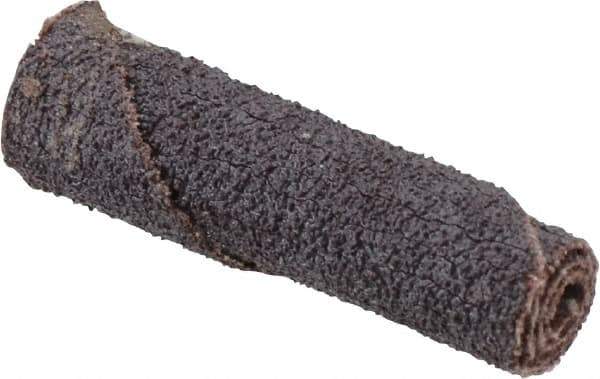 Merit Abrasives - 3/8" Max Roll Diam x 1-1/2" OAL, 60 Grit Aluminum Oxide Straight Cartridge Roll - 1/8" Pilot Hole Diam, Medium Grade - Eagle Tool & Supply