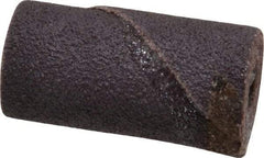 Merit Abrasives - 3/4" Max Roll Diam x 1-1/2" OAL, 80 Grit Aluminum Oxide Straight Cartridge Roll - 1/4" Pilot Hole Diam, Medium Grade - Eagle Tool & Supply