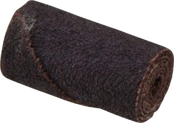 Merit Abrasives - 3/4" Max Roll Diam x 1-1/2" OAL, 60 Grit Aluminum Oxide Straight Cartridge Roll - 3/16" Pilot Hole Diam, Medium Grade - Eagle Tool & Supply