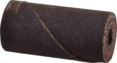 Merit Abrasives - 3/4" Max Roll Diam x 1-1/2" OAL, 120 Grit Aluminum Oxide Straight Cartridge Roll - 1/4" Pilot Hole Diam, Fine Grade - Eagle Tool & Supply