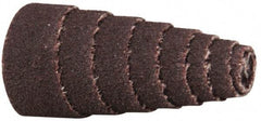 Merit Abrasives - 1-1/2" Long x 3/8" Diam, Aluminum Oxide, Full Taper Cartridge Roll - 60 Grit, 1/8" Pilot Hole Diam, Medium Grade - Eagle Tool & Supply
