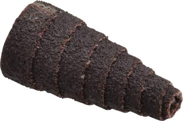 Merit Abrasives - 1-1/2" Long x 3/4" Diam, Aluminum Oxide, Full Taper Cartridge Roll - 60 Grit, 3/16" Pilot Hole Diam, Medium Grade - Eagle Tool & Supply