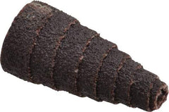 Merit Abrasives - 1-1/2" Long x 3/4" Diam, Aluminum Oxide, Full Taper Cartridge Roll - 60 Grit, 3/16" Pilot Hole Diam, Medium Grade - Eagle Tool & Supply