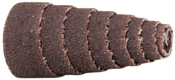 Merit Abrasives - 1-1/2" Long x 3/4" Diam, Aluminum Oxide, Full Taper Cartridge Roll - 80 Grit, 3/16" Pilot Hole Diam, Medium Grade - Eagle Tool & Supply