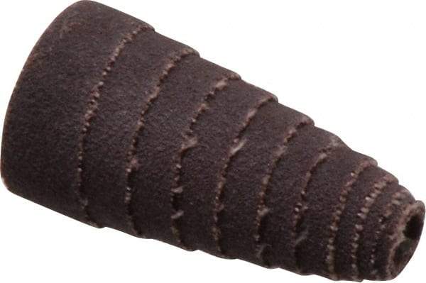 Merit Abrasives - 1-1/2" Long x 3/4" Diam, Aluminum Oxide, Full Taper Cartridge Roll - 120 Grit, 3/16" Pilot Hole Diam, Fine Grade - Eagle Tool & Supply