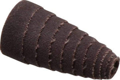 Merit Abrasives - 1-1/2" Long x 3/4" Diam, Aluminum Oxide, Full Taper Cartridge Roll - 120 Grit, 3/16" Pilot Hole Diam, Fine Grade - Eagle Tool & Supply