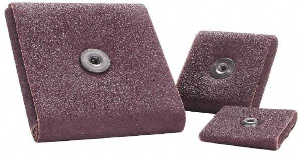 Merit Abrasives - 120 Grit, Fine Grade, Aluminum Oxide Square Pad - 3" Long x 3" Wide x 1/4" Thick, 12,000 Max RPM - Eagle Tool & Supply