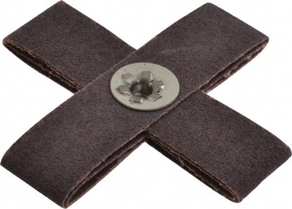 Merit Abrasives - 60 Grit, Medium Grade, Aluminum Oxide Cross Pad - 4" Long x 4" Wide x 1" Thick, 8 Ply, 12,000 Max RPM - Eagle Tool & Supply