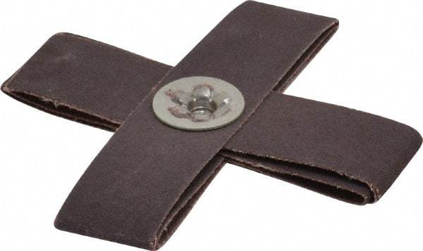 Merit Abrasives - 120 Grit, Fine Grade, Aluminum Oxide Cross Pad - 4" Long x 4" Wide x 1" Thick, 8 Ply, 12,000 Max RPM - Eagle Tool & Supply