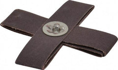Merit Abrasives - 120 Grit, Fine Grade, Aluminum Oxide Cross Pad - 4" Long x 4" Wide x 1" Thick, 8 Ply, 12,000 Max RPM - Eagle Tool & Supply