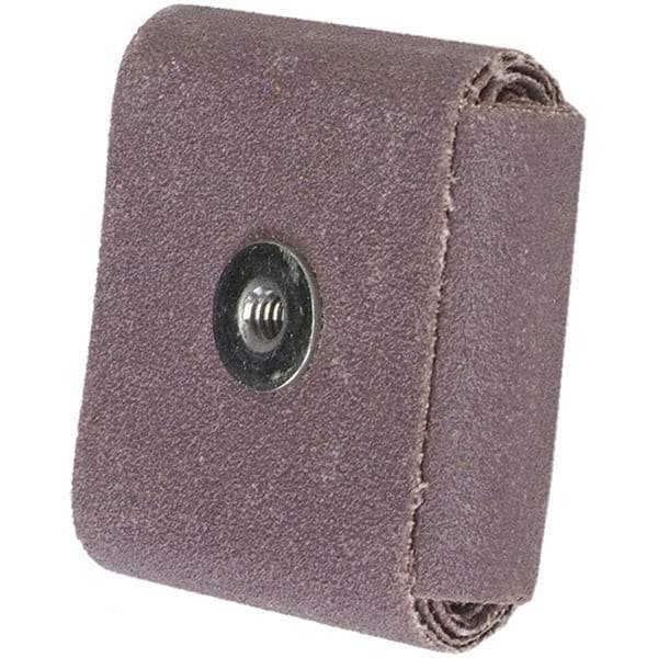 Merit Abrasives - 80 Grit, Medium Grade, Aluminum Oxide Square Pad - 2" Long x 2" Wide x 1/2" Thick - Eagle Tool & Supply