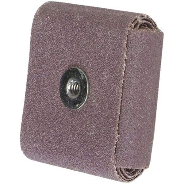 Merit Abrasives - 60 Grit, Medium Grade, Aluminum Oxide Square Pad - 1-1/2" Long x 1-1/2" Wide x 1/2" Thick - Eagle Tool & Supply
