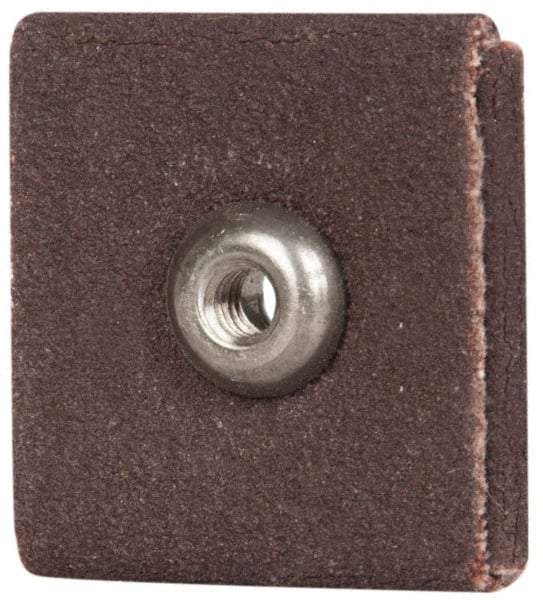 Merit Abrasives - 120 Grit, Fine Grade, Aluminum Oxide Square Pad - 1" Long x 1" Wide x 1" Thick, 1 Ply, 25,000 Max RPM - Eagle Tool & Supply