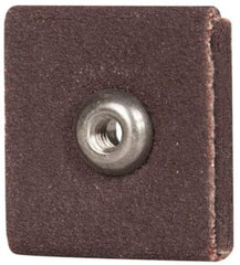Merit Abrasives - 120 Grit, Fine Grade, Aluminum Oxide Square Pad - 1" Long x 1" Wide x 1" Thick, 1 Ply, 25,000 Max RPM - Eagle Tool & Supply
