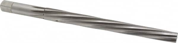 Made in USA - #9 Pin, 0.6066" Diam, 0.4805" Small End, 9/16" Diam Straight Shank, 6-1/16" Flute, Taper Pin Reamer - Eagle Tool & Supply