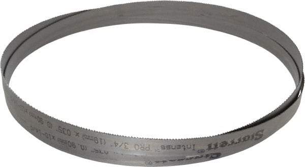 Starrett - 10 to 14 TPI, 10' Long x 3/4" Wide x 0.035" Thick, Welded Band Saw Blade - Bi-Metal, Toothed Edge, Raker Tooth Set, Contour Cutting - Eagle Tool & Supply