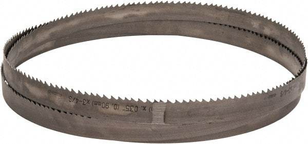 Starrett - 3 to 4 TPI, 10' 10-1/2" Long x 1" Wide x 0.035" Thick, Welded Band Saw Blade - Bi-Metal, Toothed Edge, Raker Tooth Set, Contour Cutting - Eagle Tool & Supply