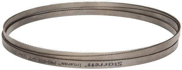Starrett - 10 to 14 TPI, 16' Long x 1/2" Wide x 0.035" Thick, Welded Band Saw Blade - Bi-Metal, Toothed Edge, Raker Tooth Set, Contour Cutting - Eagle Tool & Supply