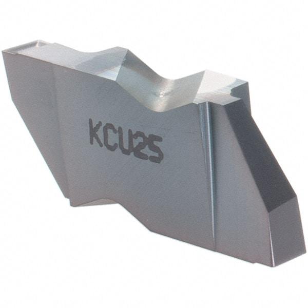 Kennametal - 3125NG RK Grade KCU25, 1/8" Cutting Width Carbide Grooving Insert - 0.15" Max Depth of Cut, Right Hand, 0.0075" Corner Radius, AlTiN Finish - Eagle Tool & Supply