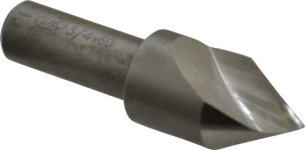 Keo - 3/4" Head Diam, 1/2" Shank Diam, 1 Flute 60° High Speed Steel Countersink - Eagle Tool & Supply