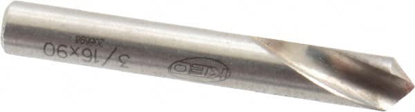 Keo - 3/16" Head Diam, 3/16" Shank Diam, 1 Flute 90° High Speed Steel Countersink - Eagle Tool & Supply