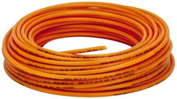 Parker - 11/64" ID x 1/4" OD, 0.04" Wall Thickness, 100' Long, Polyethylene Tube - Orange, 120 Max psi, -80 to 150°F - Eagle Tool & Supply