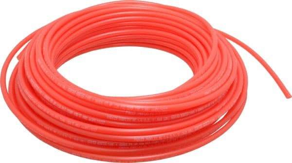 Parker - 11/64" ID x 1/4" OD, 0.04" Wall Thickness, 100' Long, Polyethylene Tube - Red, 120 Max psi, -80 to 150°F - Eagle Tool & Supply