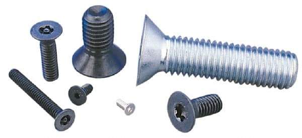 Camcar - 1/4-28 UNF Torx Plus Drive, 82° Flat Screw - Alloy Steel, Black Oxide Finish, Fully Threaded, 5/8" OAL - Eagle Tool & Supply