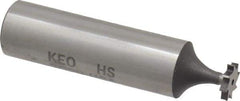 Keo - 5/16" Diam x 1/16" Face Width, High Speed Steel, 8 Teeth, Shank Connection Woodruff Keyseat Cutter - Uncoated, 2-1/16" OAL x 1/2" Shank, Straight Teeth, ANSI 202-1/2, Old Standard 206 - Eagle Tool & Supply