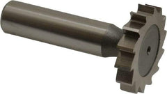 Keo - 1-1/4" Diam x 1/4" Face Width, High Speed Steel, 14 Teeth, Shank Connection Woodruff Keyseat Cutter - Uncoated, 2-1/4" OAL x 1/2" Shank, Straight Teeth, ANSI 810, Old Standard 21 - Eagle Tool & Supply