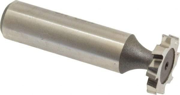 Keo - 3/4" Diam x 1/8" Face Width, High Speed Steel, 8 Teeth, Shank Connection Woodruff Keyseat Cutter - Uncoated, 2-1/8" OAL x 1/2" Shank, Staggered Teeth, ANSI 406, Old Standard 7 - Eagle Tool & Supply