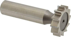 Keo - 7/8" Diam x 1/4" Face Width, High Speed Steel, 10 Teeth, Shank Connection Woodruff Keyseat Cutter - Uncoated, 2-1/4" OAL x 1/2" Shank, Staggered Teeth, ANSI 807, Old Standard A - Eagle Tool & Supply