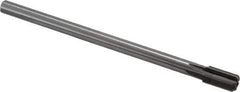 Made in USA - 15/32" Diam, 3/8" Max Diam Straight Shank, 7/8" Flute Length, Machine Expansion Reamer - Straight Flute, 7" OAL, Right Hand Cut, 6 Flutes, High Speed Steel, Bright Finish - Eagle Tool & Supply