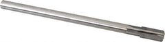 Made in USA - 17/32" Diam, 7/16" Max Diam Straight Shank, 1" Flute Length, Machine Expansion Reamer - Straight Flute, 8" OAL, Right Hand Cut, 6 Flutes, High Speed Steel, Bright Finish - Eagle Tool & Supply