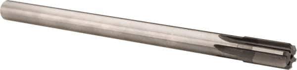 Made in USA - 5/8" Diam, 9/16" Max Diam Straight Shank, 1-1/4" Flute Length, Machine Expansion Reamer - Straight Flute, 9" OAL, Right Hand Cut, 6 Flutes, High Speed Steel, Bright Finish - Eagle Tool & Supply
