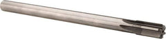 Made in USA - 5/8" Diam, 9/16" Max Diam Straight Shank, 1-1/4" Flute Length, Machine Expansion Reamer - Straight Flute, 9" OAL, Right Hand Cut, 6 Flutes, High Speed Steel, Bright Finish - Eagle Tool & Supply