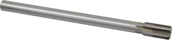 Made in USA - 11/16" Diam, 9/16" Max Diam Straight Shank, 1-1/4" Flute Length, Machine Expansion Reamer - Straight Flute, 9" OAL, Right Hand Cut, 6 Flutes, High Speed Steel, Bright Finish - Eagle Tool & Supply