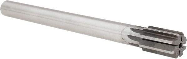 Made in USA - 1-1/16" Diam, 7/8" Max Diam Straight Shank, 1-5/8" Flute Length, Machine Expansion Reamer - Straight Flute, 10-1/2" OAL, Right Hand Cut, 8 Flutes, High Speed Steel, Bright Finish - Eagle Tool & Supply