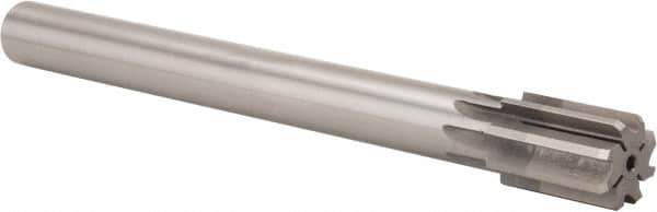 Made in USA - 1-1/4" Diam, 1" Max Diam Straight Shank, 1-7/8" Flute Length, Machine Expansion Reamer - Straight Flute, 11-1/2" OAL, Right Hand Cut, 8 Flutes, High Speed Steel, Bright Finish - Eagle Tool & Supply