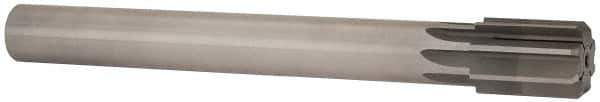 Made in USA - 1-1/2" Diam, 1-1/4" Max Diam Straight Shank, 2-1/8" Flute Length, Machine Expansion Reamer - Straight Flute, 12-1/2" OAL, Right Hand Cut, 8 Flutes, High Speed Steel, Bright Finish - Eagle Tool & Supply