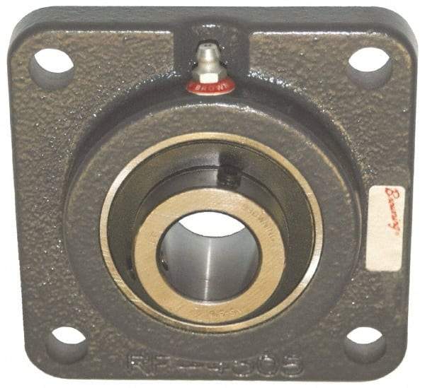 Browning - 2" ID, 6-3/8" OAL x 6-3/8" OAH 4-Bolt Flange - 6,601 Lb Static Cap, 9,752 Lb Dyn Cap, 5-1/8" Btw Mnt Hole Ctrs, Cast Iron - Eagle Tool & Supply