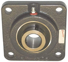 Browning - 1-3/16" ID, 4-1/4" OAL x 4-1/4" OAH 4-Bolt Flange Air Handling - 2,567 Lb Static Cap, 4,381 Lb Dyn Cap, 3-1/4" Btw Mnt Hole Ctrs, Cast Iron - Eagle Tool & Supply
